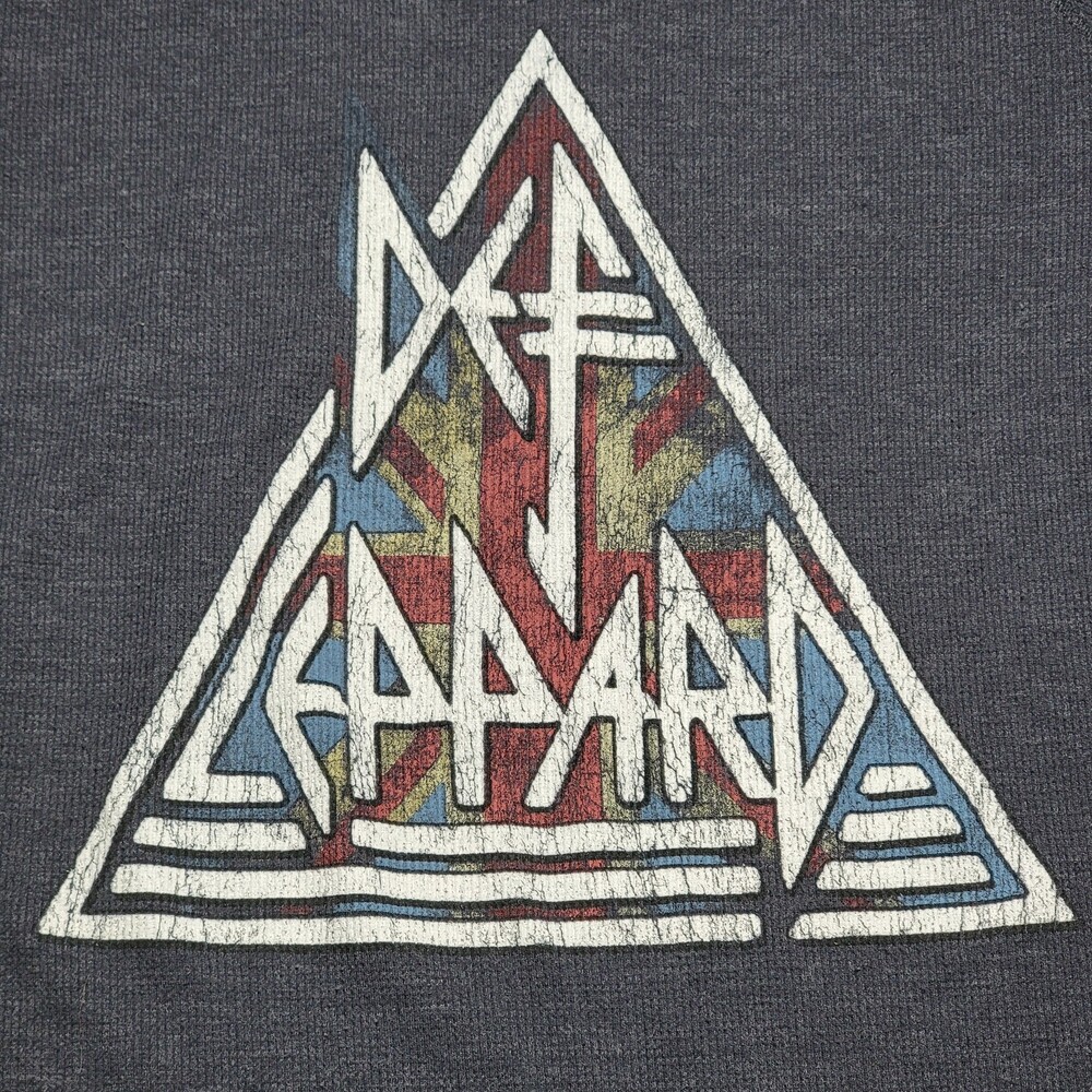 Def Leppard Waffle Knit LS Dark Grey Top Triangle Classic Logo - Size XL*